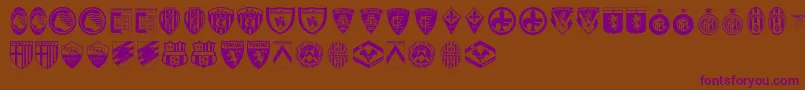 Calcio Font – Purple Fonts on Brown Background
