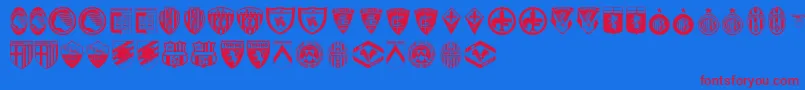 More about Calcio Font Calcio Font – Red Fonts on Blue Background