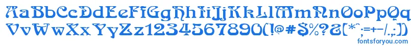 フォントMedusaRegular – 白い背景に青い文字