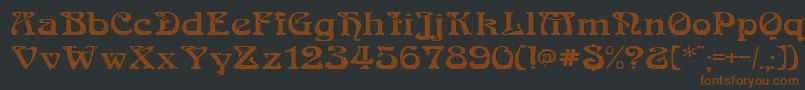 MedusaRegular-fontti – ruskeat fontit mustalla taustalla