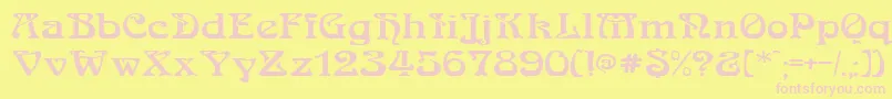 Шрифт MedusaRegular – розовые шрифты на жёлтом фоне