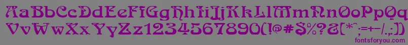 フォントMedusaRegular – 紫色のフォント、灰色の背景