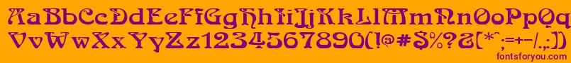 MedusaRegular-fontti – violetit fontit oranssilla taustalla