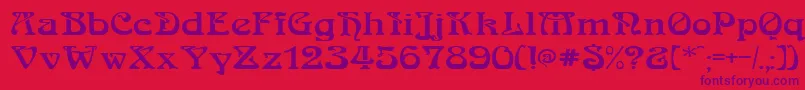 MedusaRegular Font – Purple Fonts on Red Background