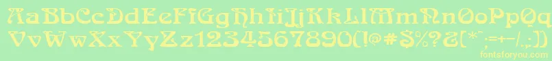 MedusaRegular Font – Yellow Fonts on Green Background