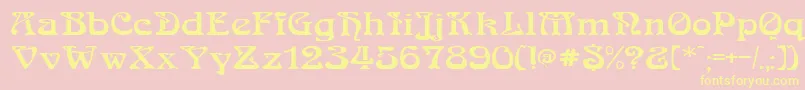 fuente MedusaRegular – Fuentes Amarillas Sobre Fondo Rosa