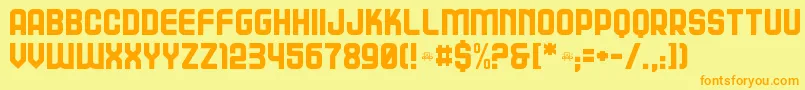 Шрифт A25Squanova – оранжевые шрифты на жёлтом фоне