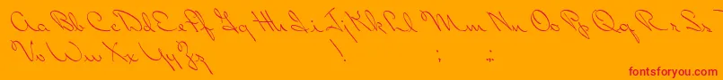 PerhapsLove Font – Red Fonts on Orange Background