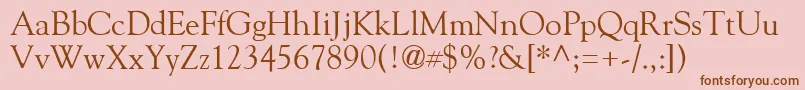 GildeRegular Font – Brown Fonts on Pink Background