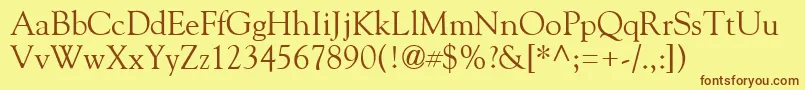 GildeRegular Font – Brown Fonts on Yellow Background