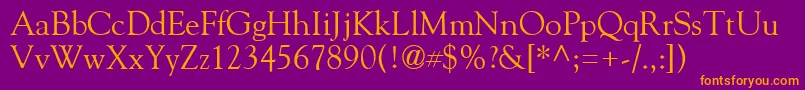 GildeRegular Font – Orange Fonts on Purple Background