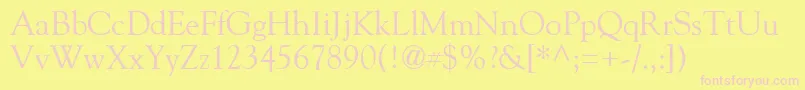 GildeRegular Font – Pink Fonts on Yellow Background