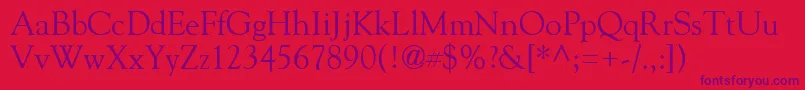 GildeRegular Font – Purple Fonts on Red Background