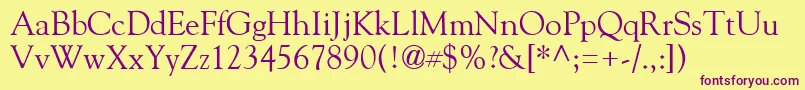 GildeRegular Font – Purple Fonts on Yellow Background