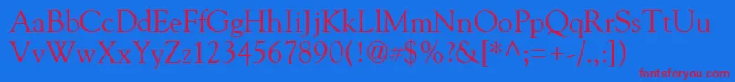 GildeRegular Font – Red Fonts on Blue Background
