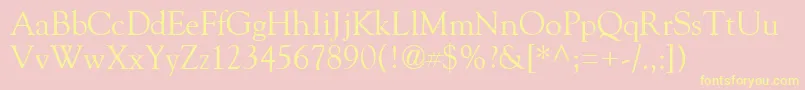 GildeRegular Font – Yellow Fonts on Pink Background
