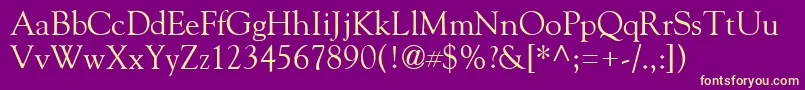 GildeRegular Font – Yellow Fonts on Purple Background