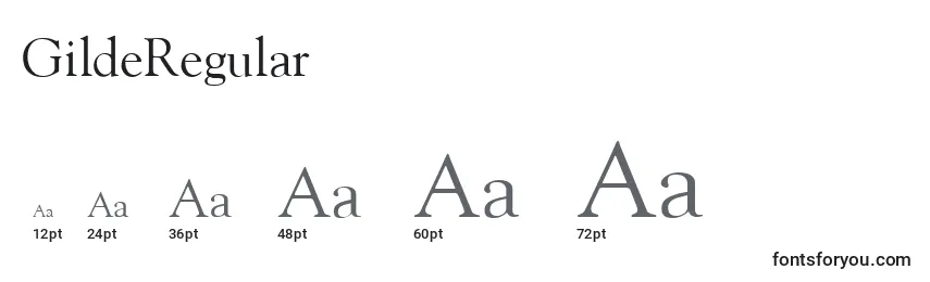 GildeRegular Font Sizes