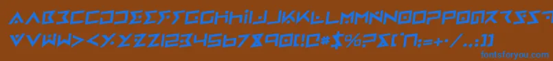 フォントIroncobraro – 茶色の背景に青い文字