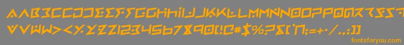 フォントIroncobraro – オレンジの文字は灰色の背景にあります。