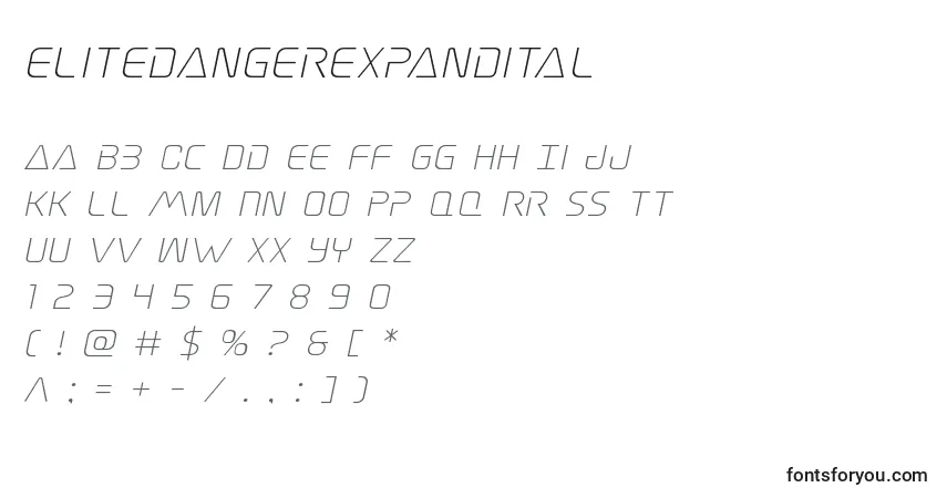 Elitedangerexpandital Font – alphabet, numbers, special characters