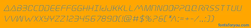 Шрифт Elitedangerexpandital – синие шрифты на оранжевом фоне