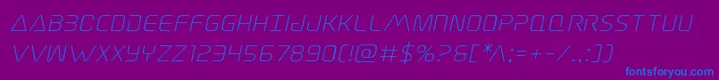 Шрифт Elitedangerexpandital – синие шрифты на фиолетовом фоне