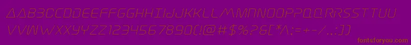 フォントElitedangerexpandital – 紫色の背景に茶色のフォント