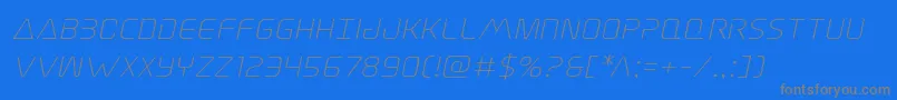 Elitedangerexpandital Font – Gray Fonts on Blue Background