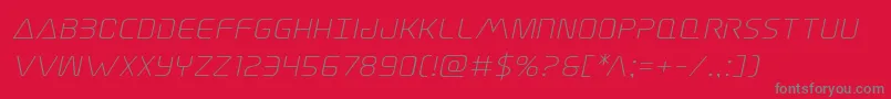 Elitedangerexpandital-fontti – harmaat kirjasimet punaisella taustalla