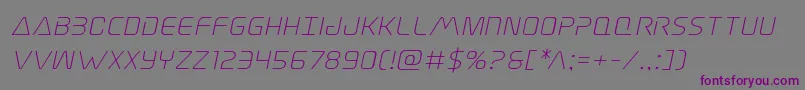 Шрифт Elitedangerexpandital – фиолетовые шрифты на сером фоне