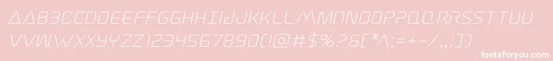 Elitedangerexpandital-fontti – valkoiset fontit vaaleanpunaisella taustalla