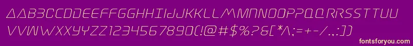 Шрифт Elitedangerexpandital – жёлтые шрифты на фиолетовом фоне