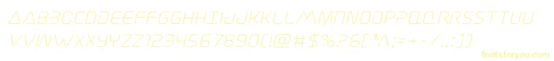 Elitedangerexpandital-Schriftart – Gelbe Schriften auf weißem Hintergrund