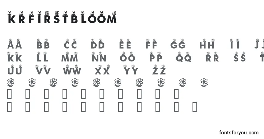 A fonte KrFirstBloom – alfabeto, números, caracteres especiais