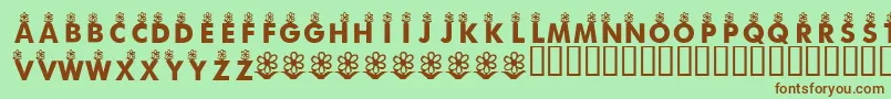 KrFirstBloom Font – Brown Fonts on Green Background