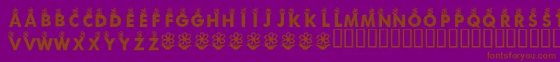 KrFirstBloom Font – Brown Fonts on Purple Background