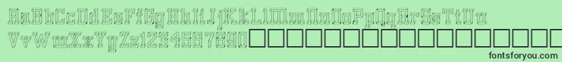 Glassblocks-fontti – mustat fontit vihreällä taustalla
