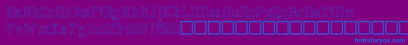 Glassblocks-Schriftart – Blaue Schriften auf violettem Hintergrund