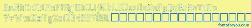 Glassblocks Font – Blue Fonts on Yellow Background