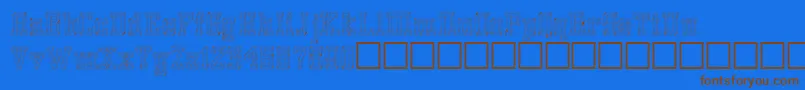 フォントGlassblocks – 茶色の文字が青い背景にあります。