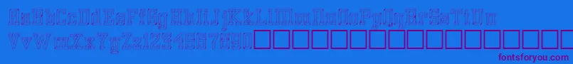 Glassblocks-Schriftart – Violette Schriften auf blauem Hintergrund