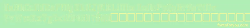 Glassblocks-fontti – keltaiset fontit vihreällä taustalla