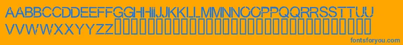 Virtualbliss-Schriftart – Blaue Schriften auf orangefarbenem Hintergrund