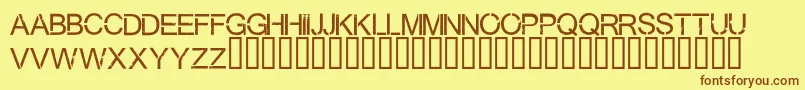 Virtualbliss-Schriftart – Braune Schriften auf gelbem Hintergrund
