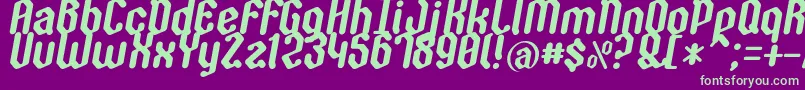 Zygoth Font – Green Fonts on Purple Background