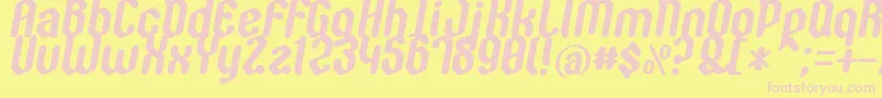 Zygoth Font – Pink Fonts on Yellow Background