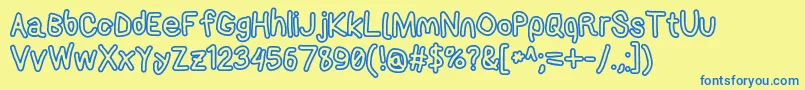 Applestormxbdout Font – Blue Fonts on Yellow Background