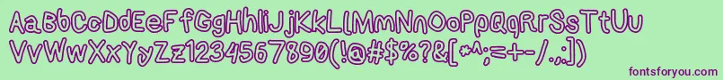 Applestormxbdout Font – Purple Fonts on Green Background