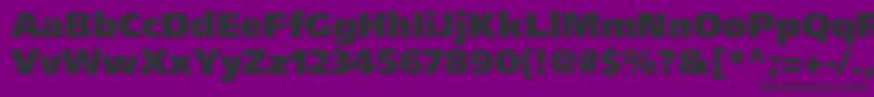 フォントFrutigerLt95UltraBlack – 紫の背景に黒い文字